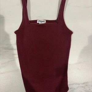 RSQ Burgundy Ribbed Bodysuit SZ M